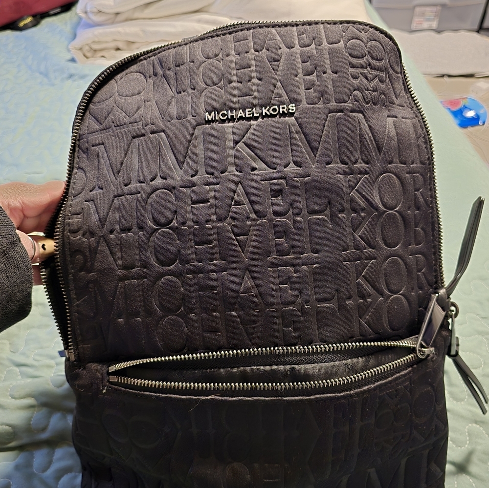 MICHAEL Michael Kors Black Embossed Backpack